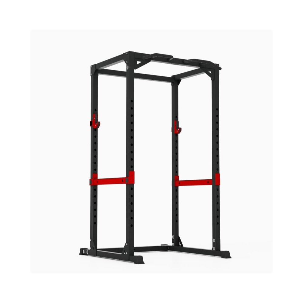 Peak Fitness Power Rack i sort med multi-grip chin-up bar