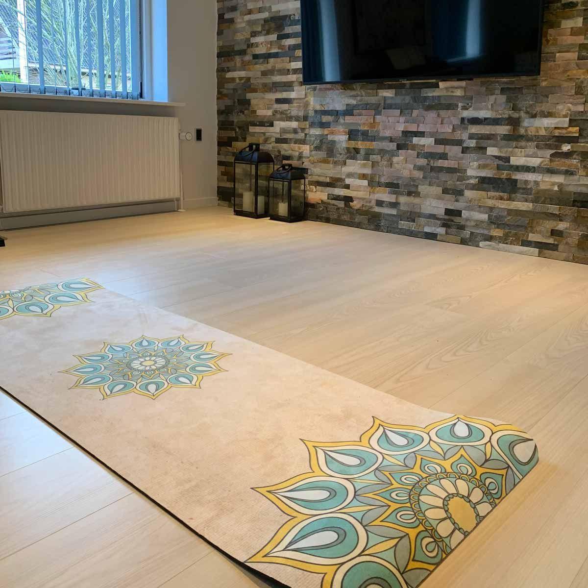 Odin Bohemian Desert Rose yogamåtte i TPE med mønstret ruskindsoverflade