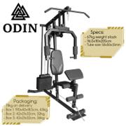 Odin Valhalla home gym multistation med 67 kg vægtstak og sort stålramme