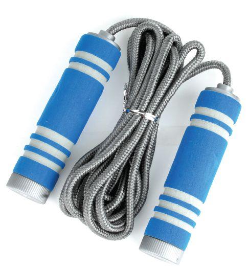Aserve Soft Grip sjippetov med snor i stof og bløde håndtag