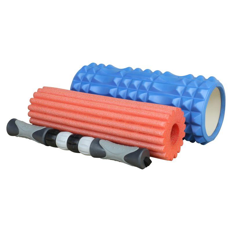 Odin foam roller 3-i-1 sæt med hård og medium rulle plus massagerulle
