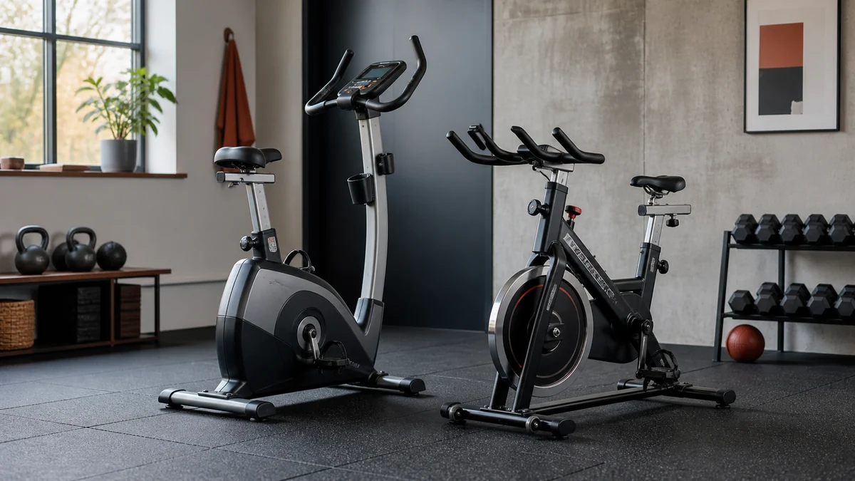 Opret motionscykel og spinningcykel ved siden af hinanden i et hjemmegym